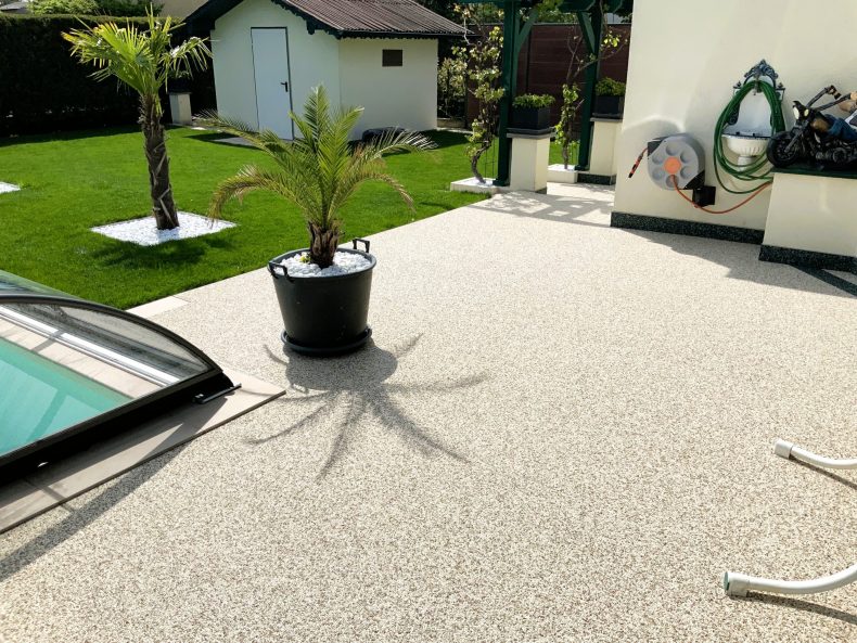 Steinteppich als Terrassenbelag